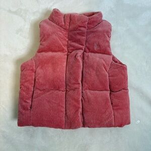 Polo Ralph Lauren 9 month Baby Stretch Corduroy Down Puffer Vest Pink